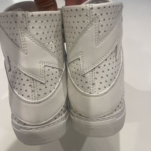 $398 Zadig & Voltaire ZV1747 High Flash Smooth Sneakers New - Picture 9 of 14